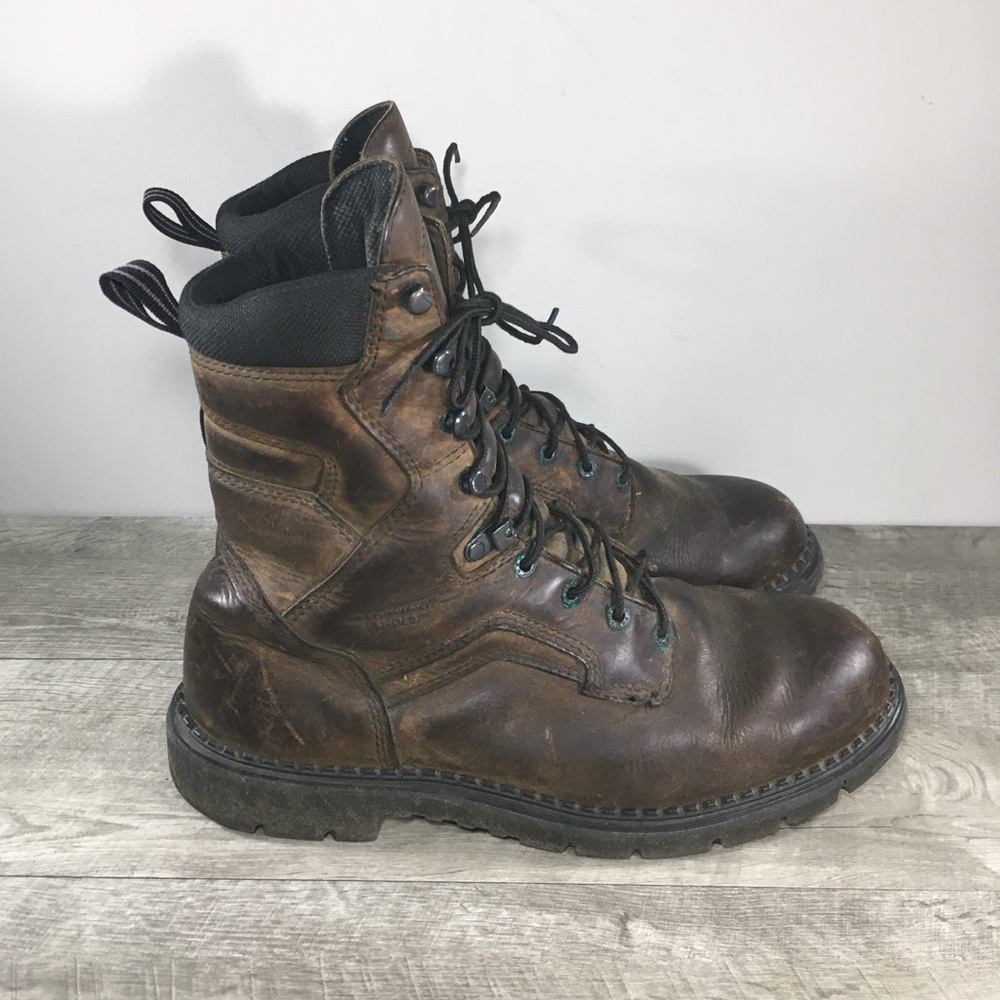 Red Wing Shoes Mens 414 Brown Leather Work Waterproof Dry Soft Toe Boots Size 13